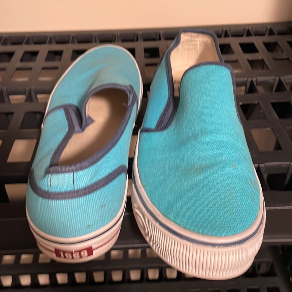 Turquoise Gap Vans style sneakers